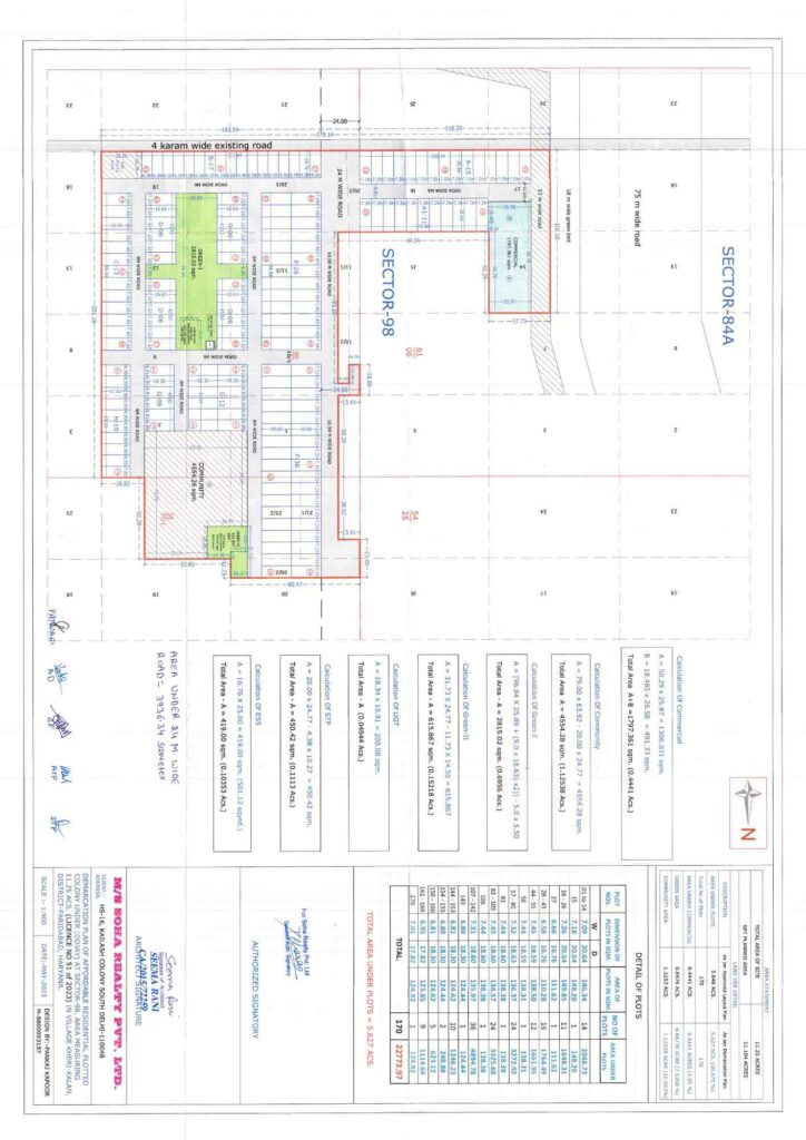 olive town approved layout plan