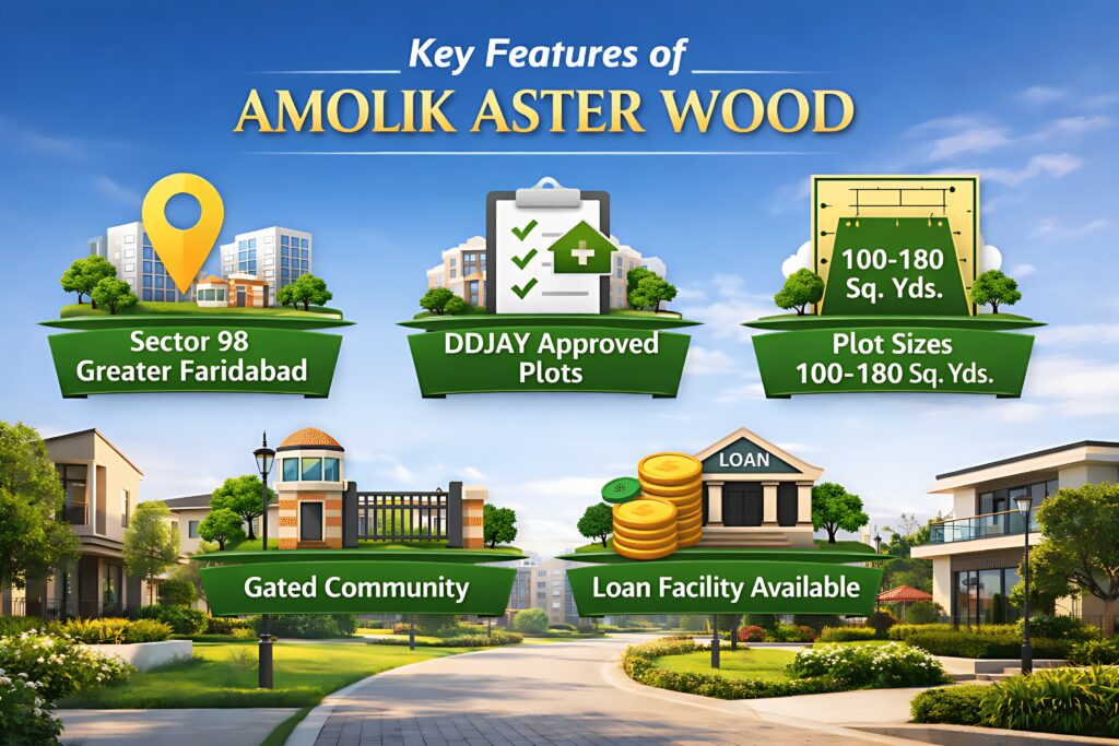 Amolik Aster Wood construction flexibility Stilt plus 4 floors Faridabad