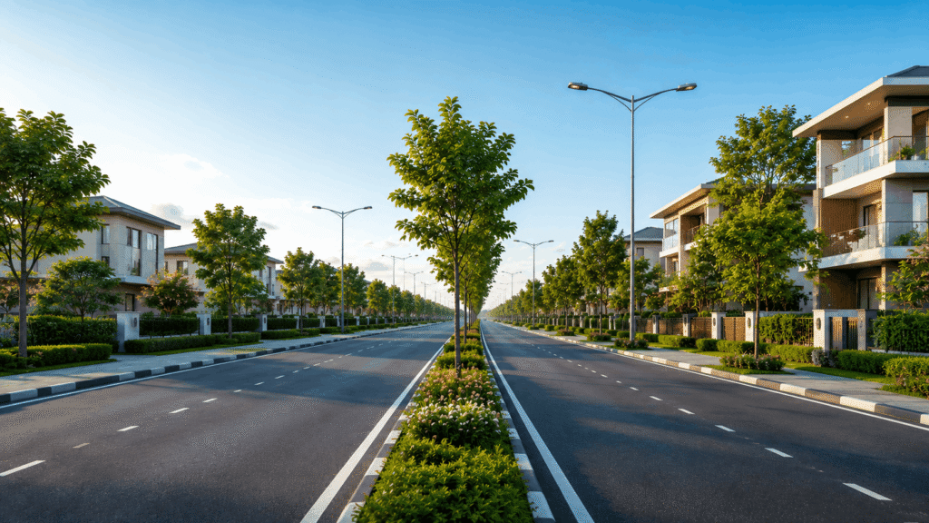 amolik concordia plot in faridabad Wide internal roads (30-45 ft)m